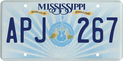 MS license plate APJ267