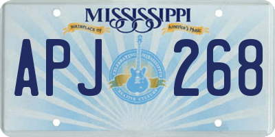 MS license plate APJ268