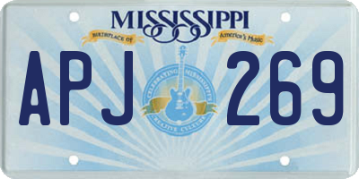 MS license plate APJ269