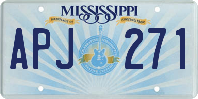 MS license plate APJ271