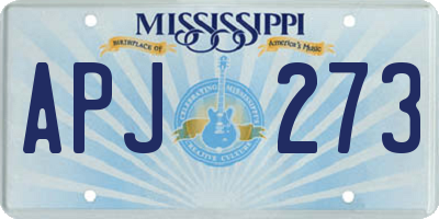 MS license plate APJ273