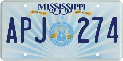 MS license plate APJ274
