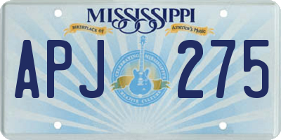 MS license plate APJ275