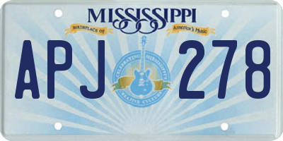 MS license plate APJ278