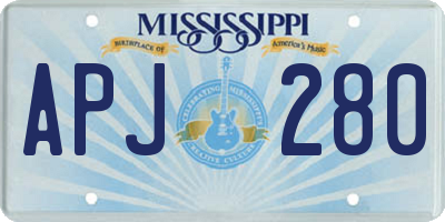 MS license plate APJ280