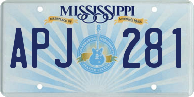 MS license plate APJ281