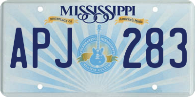 MS license plate APJ283