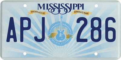 MS license plate APJ286