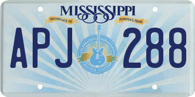 MS license plate APJ288