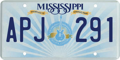 MS license plate APJ291