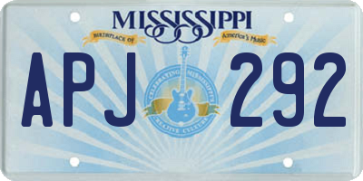 MS license plate APJ292
