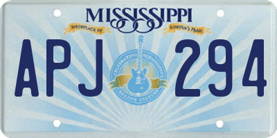 MS license plate APJ294