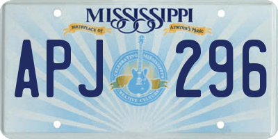MS license plate APJ296