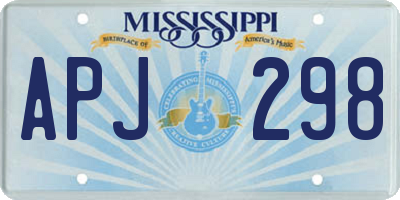 MS license plate APJ298