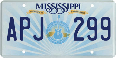 MS license plate APJ299