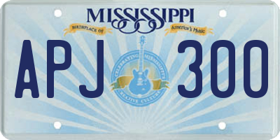MS license plate APJ300