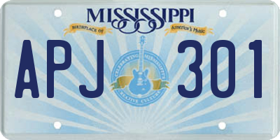 MS license plate APJ301