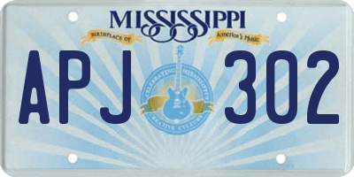 MS license plate APJ302