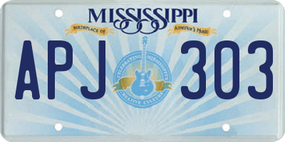 MS license plate APJ303
