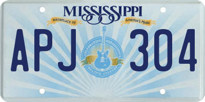 MS license plate APJ304