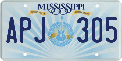 MS license plate APJ305