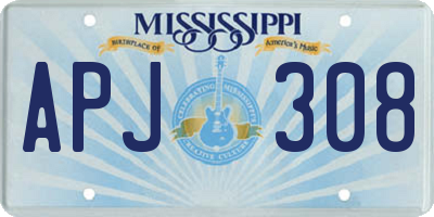 MS license plate APJ308