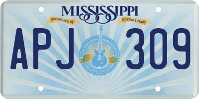 MS license plate APJ309