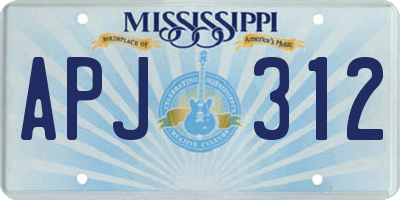 MS license plate APJ312