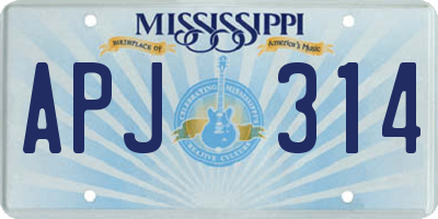 MS license plate APJ314
