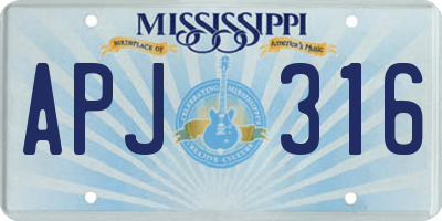 MS license plate APJ316