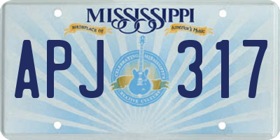 MS license plate APJ317