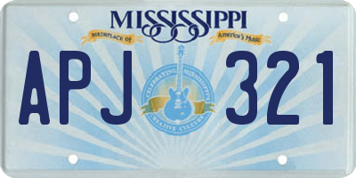 MS license plate APJ321
