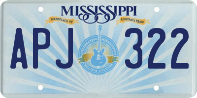 MS license plate APJ322