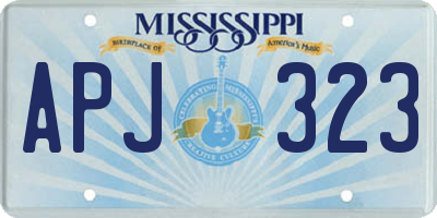 MS license plate APJ323