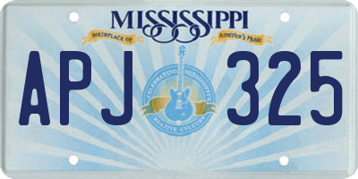 MS license plate APJ325