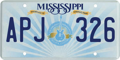 MS license plate APJ326