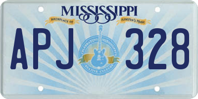 MS license plate APJ328