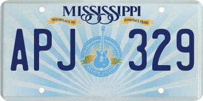MS license plate APJ329