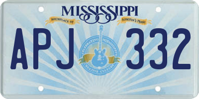 MS license plate APJ332
