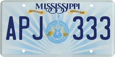 MS license plate APJ333