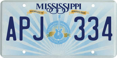 MS license plate APJ334