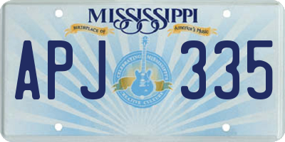 MS license plate APJ335