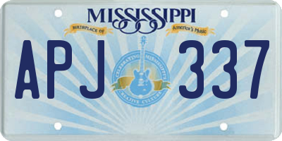 MS license plate APJ337