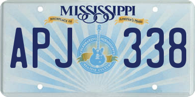 MS license plate APJ338
