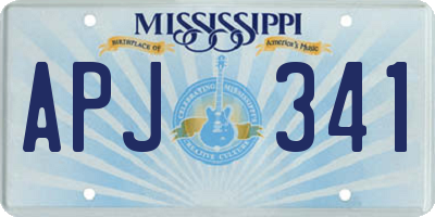 MS license plate APJ341
