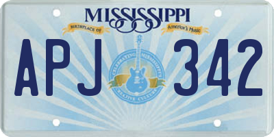 MS license plate APJ342