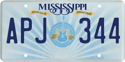MS license plate APJ344
