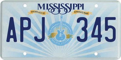 MS license plate APJ345