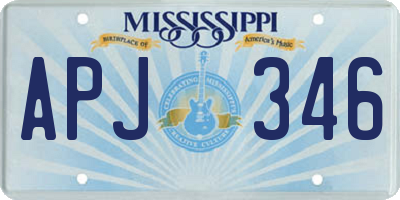 MS license plate APJ346