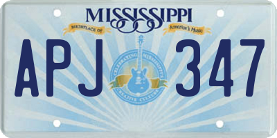 MS license plate APJ347